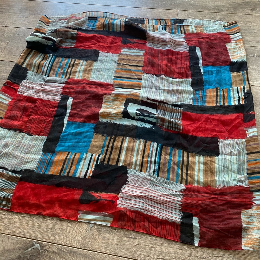 Patchwork infinity scarf